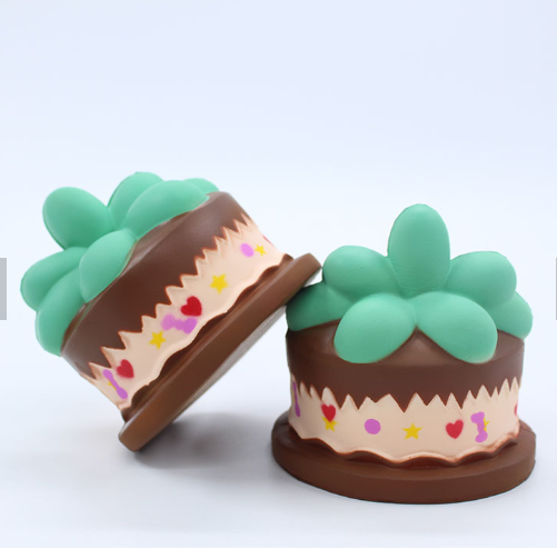 Eco-Friendly Article Antistress Greenery Cake  Squishy Rubber Toys